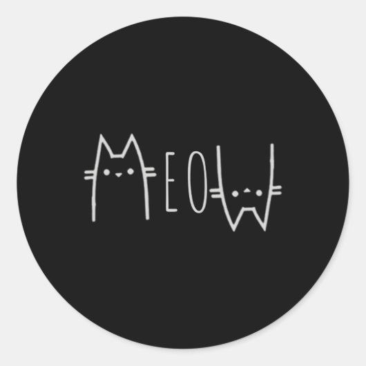 Meow Ronde Sticker (Voorkant)