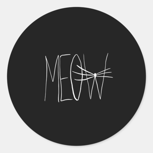 Meow Ronde Sticker (Voorkant)