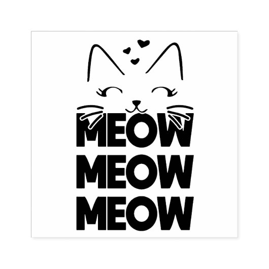 Meow Rubber Stamp Rubberstempel (Afrduk)