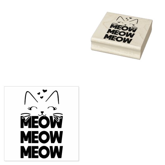 Meow rubber stempel (Gestempeld)
