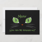 Meow Schattigee Cat Eyes Pet Party Custom Invitati Kaart (Voorkant)