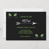Meow Schattigee Cat Eyes Pet Party Custom Invitati Kaart (Achterkant)