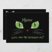 Meow Schattigee Cat Eyes Pet Party Custom Invitati Kaart (Voorkant / Achterkant)