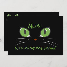 Meow Schattigee Cat Eyes Pet Party Custom Invitati Kaart