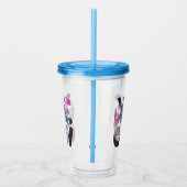 Meow – Schattigee Cat silhouetten en Paw Prints De Acryl Drinkbeker (Rechts)