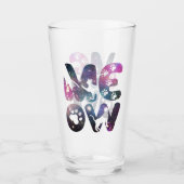 Meow – Schattigee Cat silhouetten en Paw Prints De Glas (Voorkant)