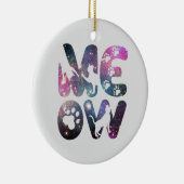 Meow – Schattigee Cat silhouetten en Paw Prints De Keramisch Ornament (Rechts)