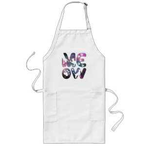 Meow – Schattigee Cat silhouetten en Paw Prints De Lang Schort