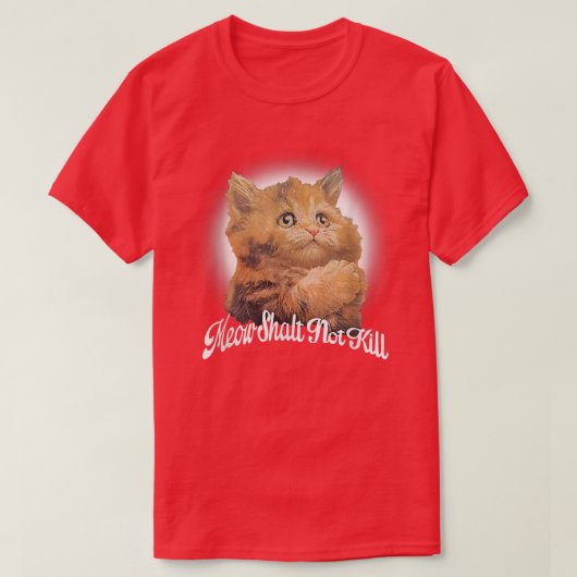Meow Shalt Not Kill Cute Cat Lover T-shirt (Design voorkant)