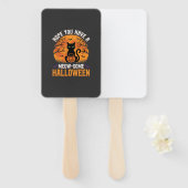 Meow-Some Halloween Zwarte Kat Handwaaier (Voorkant en achterkant)