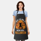 Meow-Some Halloween Zwarte Kat Schort (Gedragen)