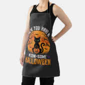 Meow-Some Halloween Zwarte Kat Schort (Insitu)