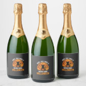 Meow-Some Halloween Zwarte Kat Sparkling Wijnetiket (Flessen)