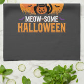 Meow-Some Halloween Zwarte Kat Theedoek (Gevouwen)