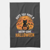 Meow-Some Halloween Zwarte Kat Theedoek (Verticaal)