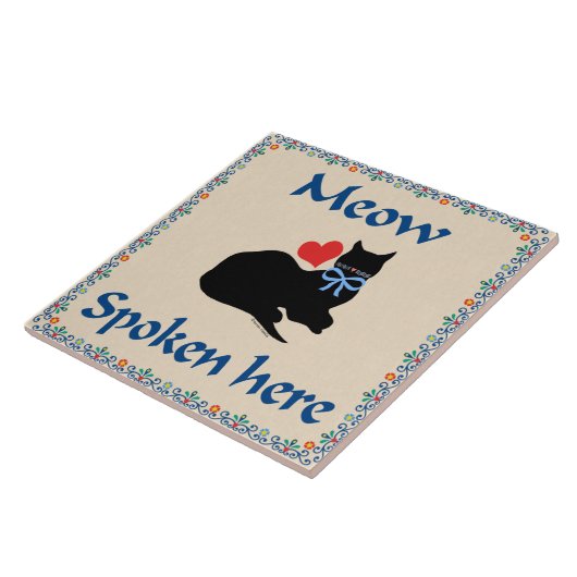 Meow Spoken Hier Tile Tegeltje (Zijkant)