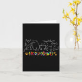 Meow Squad Halloween Kattenkostuum Kaart (Gele Bloem)