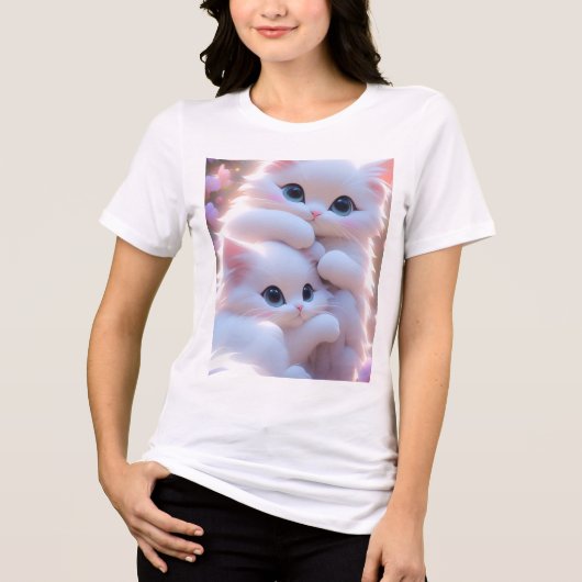 "Meow Stemming Geactiveerd _ Esthetisch Kitty-ontw Tri-Blend Shirt (Voorkant)