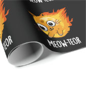Meow-teor Funny Meteor Pun Dark BG Cadeaupapier (Rol Hoek)