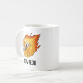 Meow-teor Funny Meteor Pun Koffiemok (Voorkant links)