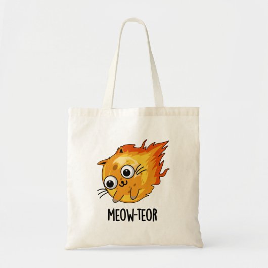 Meow-teor Funny Meteor Pun Tote Bag (Voorkant)
