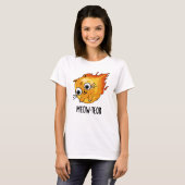 Meow-teor Grappige Meteor Woordgrap T-shirt (Voorkant volledig)