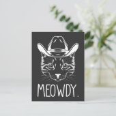 Meow Texas Cat Meme Cowboy Howdy Western Land Briefkaart (Staand voorkant)