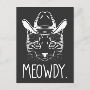 Meow Texas Cat Meme Cowboy Howdy Western Land Briefkaart