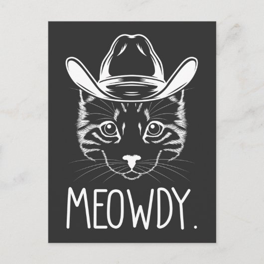 Meow Texas Cat Meme Cowboy Howdy Western Land Briefkaart (Voorkant)