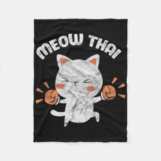 Meow Thai Funny Cat Kitten Martial Art Kickboxing  Fleece Deken