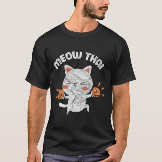 Meow Thai Funny Cat Kitten Martial Art Kickboxing  T-shirt