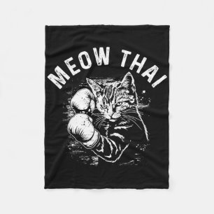 Meow Thai Funny Muay Thai Boksen Kat Vechtsporten Fleece Deken