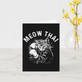 Meow Thai Funny Muay Thai Boksen Kat Vechtsporten Kaart (Gele Bloem)