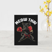 Meow Thai Funny Muay Thai Boksen Kat Vechtsporten Kaart (Gele Bloem)