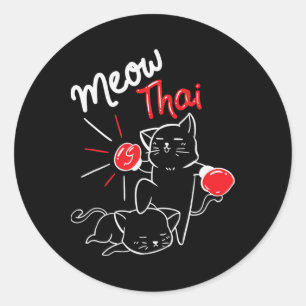 Meow Thai I Muay Thai Boksen I Muay Thai Mannen Vr Ronde Sticker