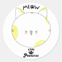 Meow verblijf positief gevlekt geel kawaii kat