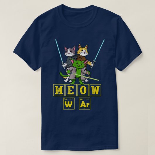 Meow Wars Funny Cat Wars T-shirt (Design voorkant)
