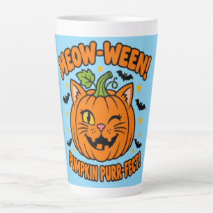 Meow Ween Pompoen Purrfect Schattige Kat Halloween Latte Mok