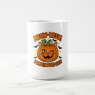 Meow Ween Pompoen Purrfect Schattige Kat Halloween Magische Mok