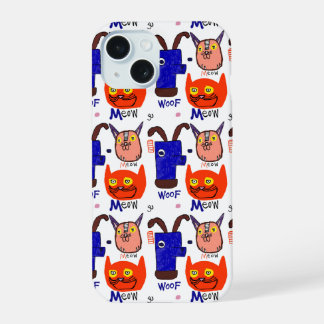 Meow Woof Hoesje iPhone 15 Case