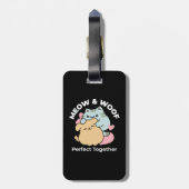 Meow & Woof Perfect Together - Schattigee kat en h Bagagelabel (Achterkant verticaal)