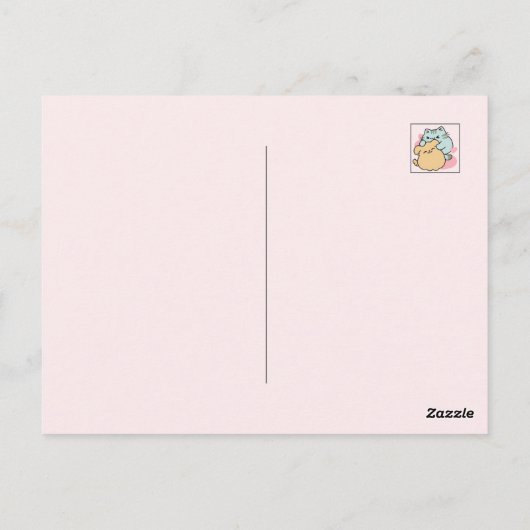 Meow & Woof Perfect Together - Schattigee kat en h Briefkaart (Achterkant)