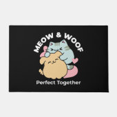 Meow & Woof Perfect Together - Schattigee kat en h Deurmat (Voorkant)