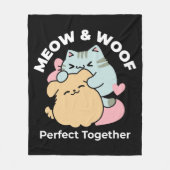 Meow & Woof Perfect Together - Schattigee kat en h Fleece Deken (Voorkant)