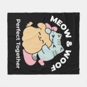 Meow & Woof Perfect Together - Schattigee kat en h Fleece Deken (Voorkant (Horizontaal))