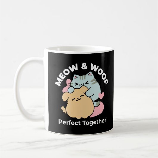 Meow & Woof Perfect Together - Schattigee kat en h Koffiemok (Links)