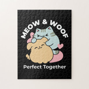 Meow & Woof Perfect Together - Schattigee kat en h Legpuzzel