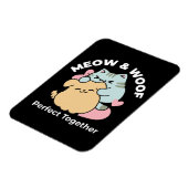 Meow & Woof Perfect Together - Schattigee kat en h Magneet (Linkerzijde)