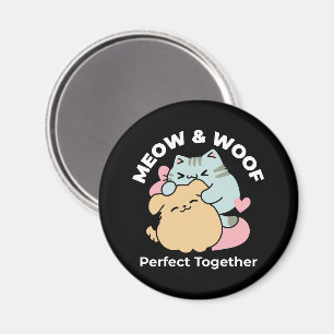 Meow & Woof Perfect Together - Schattigee kat en h Magneet