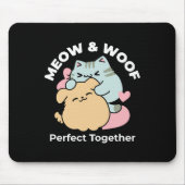 Meow & Woof Perfect Together - Schattigee kat en h Muismat (Voorkant)